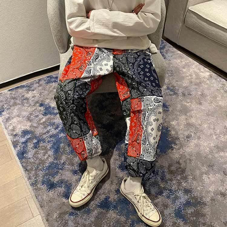 ワイドパンツ メンズ 春秋 冬 ペイズリー柄パンツ ペーズリー 総 ワイドパンツ メンズ 春秋 冬 ペイズリー柄パンツ ペーズリー 総