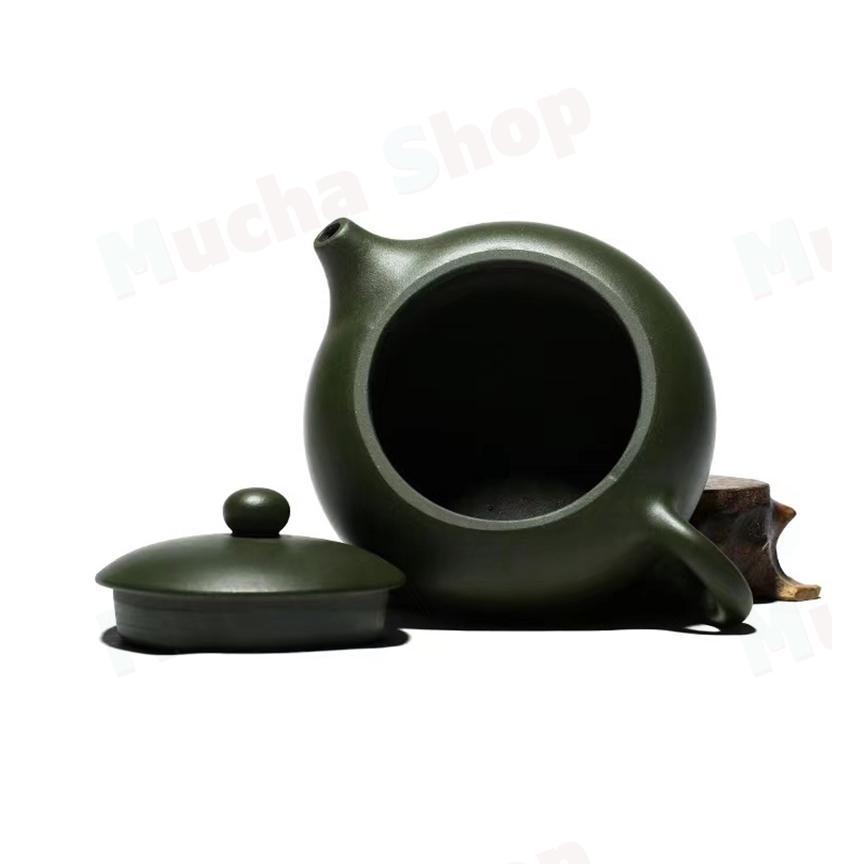 中国茶器・茶壺 扁西施緑泥壺 王先生(濃紫茶)190ml(宜興紫砂 中国茶器・茶壺 扁西施緑泥壺 王先生(濃紫茶)190ml(宜興紫砂