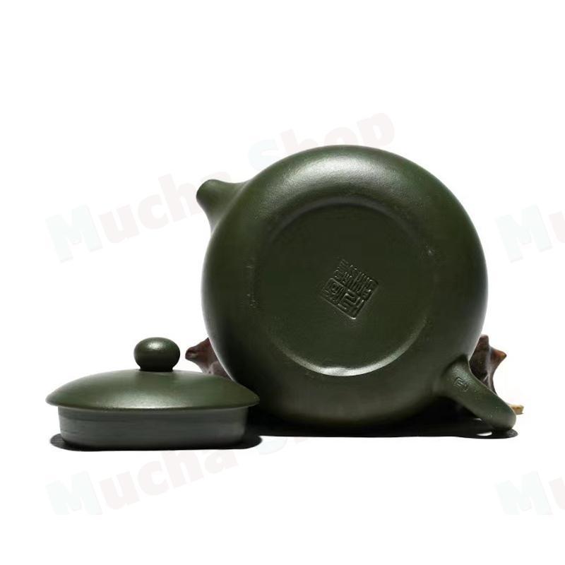 中国茶器・茶壺 扁西施緑泥壺 王先生(濃紫茶)190ml(宜興紫砂 中国茶器・茶壺 扁西施緑泥壺 王先生(濃紫茶)190ml(宜興紫砂
