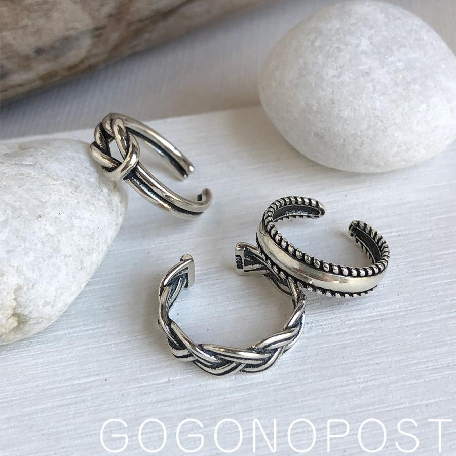 シルバー925 デザインピンキーリング フリーサイズ ワンノット