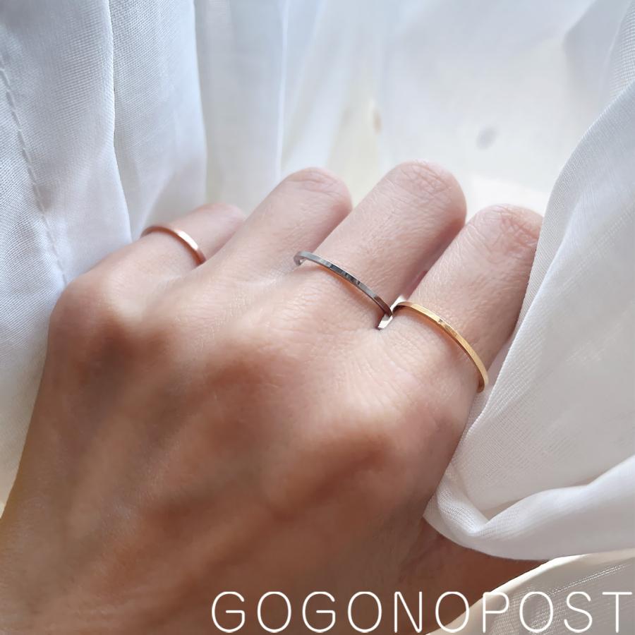 在庫限り 4号〜14号 チタン素材 シンプル細めフラットリング ピンキー