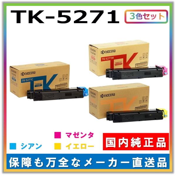 京セラ トナーカートリッジ TK-5271 3色セット (シアン マゼンタ イエロー) 純正品 メーカー直送 ECOSYS P6230cdn