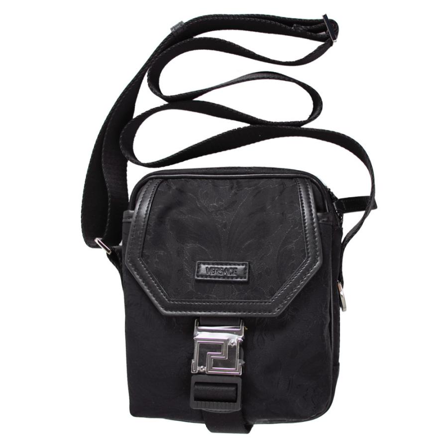 ヴェルサーチ バッグ メンズ レディース VERSACE 斜め掛けショルダーバッグ バロッコパターン ナイロン ブラック 1009919 1A08705