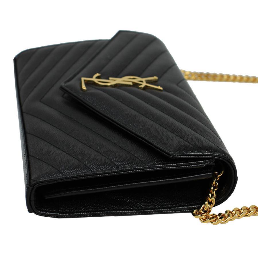 イヴサンローラン ワンショルダーバッグ  サフィアーノレザー 黒 2way SAINT LAURENT サンローラン バッグ レディース チェーンショルダー