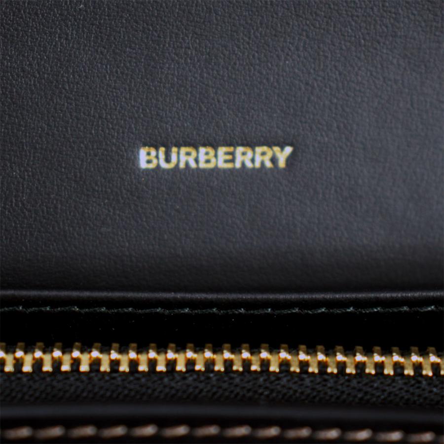 バーバリー 財布 レディース BURBERRY フラップ長財布 レザー×キャンバス ブラック×ベージュ系マルチ 80840311の画像