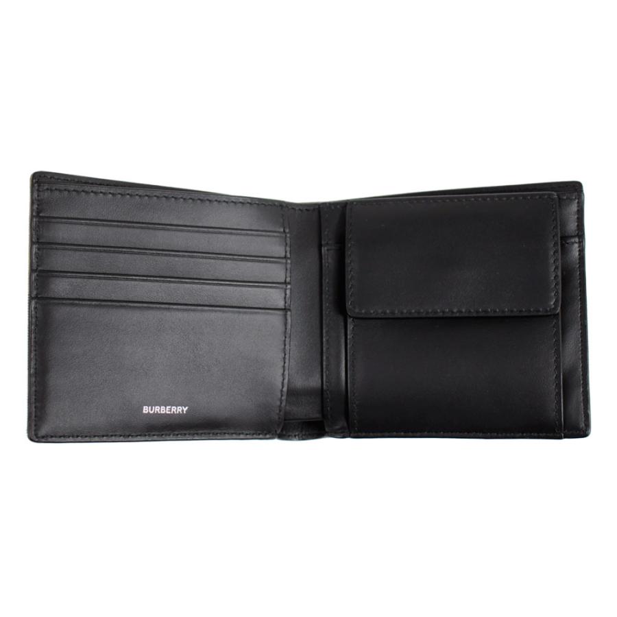 BURBERRY スモークドチェック キャンバス 二つ折り財布 BLACK BURBERRY（バーバリー） 財布 メンズ 二つ折り財布 チェック