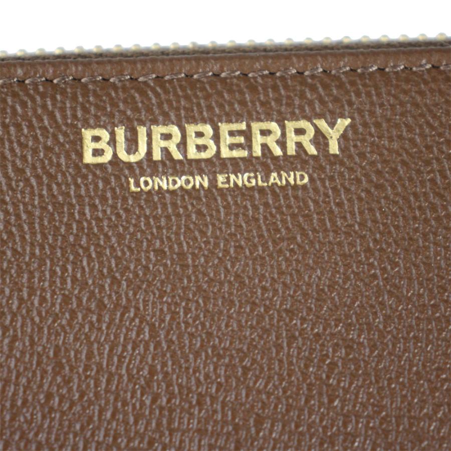 バーバリー 財布 メンズ レディース BURBERRY ラウンドファスナー長財布 キャンバス/レザー チェック/ブラウン 81207591の画像