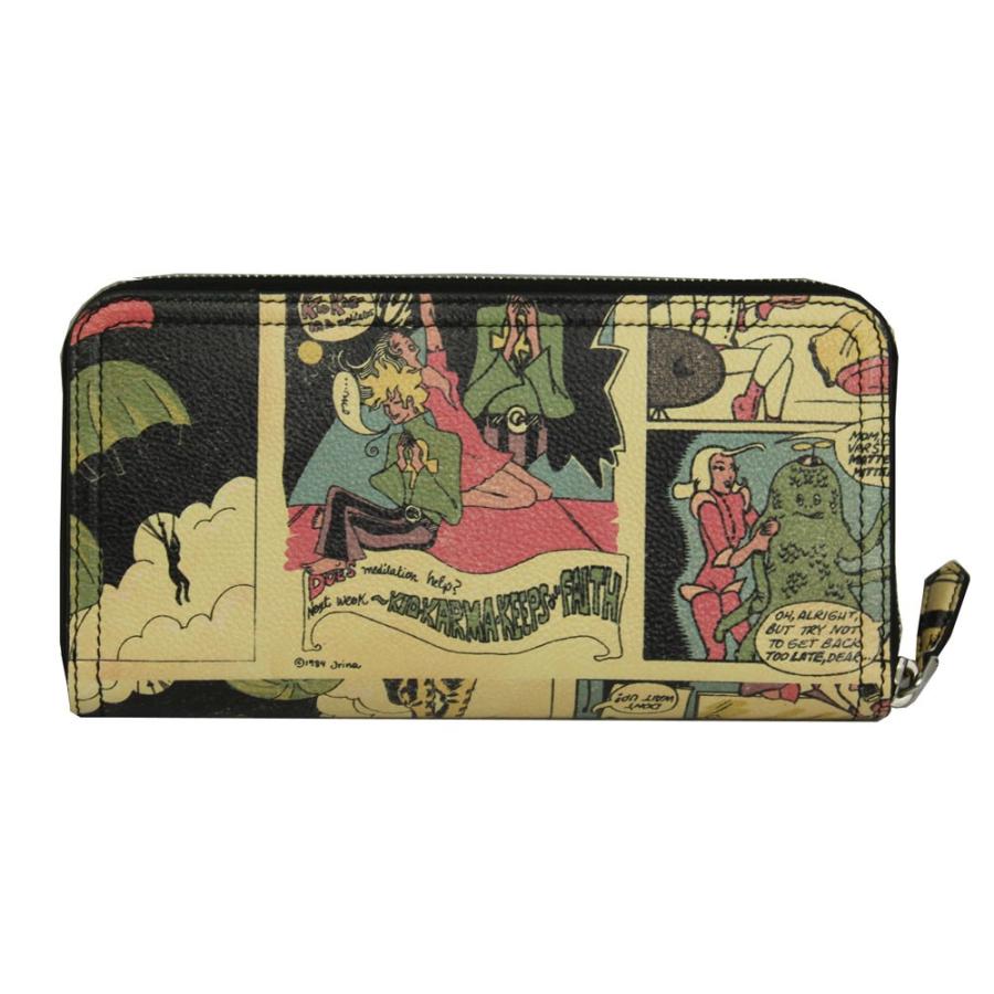 PRADA（プラダ） ラウンドファスナー長財布 コミックプリント カーフ