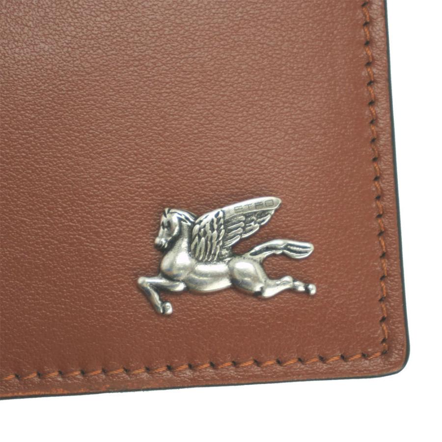 ETRO エトロ 財布 メンズ 二つ折り札入れ ストラップ付 ラウンド 