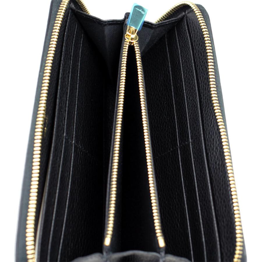 サルヴァトーレフェラガモ　長財布　ラウンドジップ　ガンチーニ　レザー　ブラック FERRAGAMO フェラガモ 財布 レディース ラウンドファスナー長