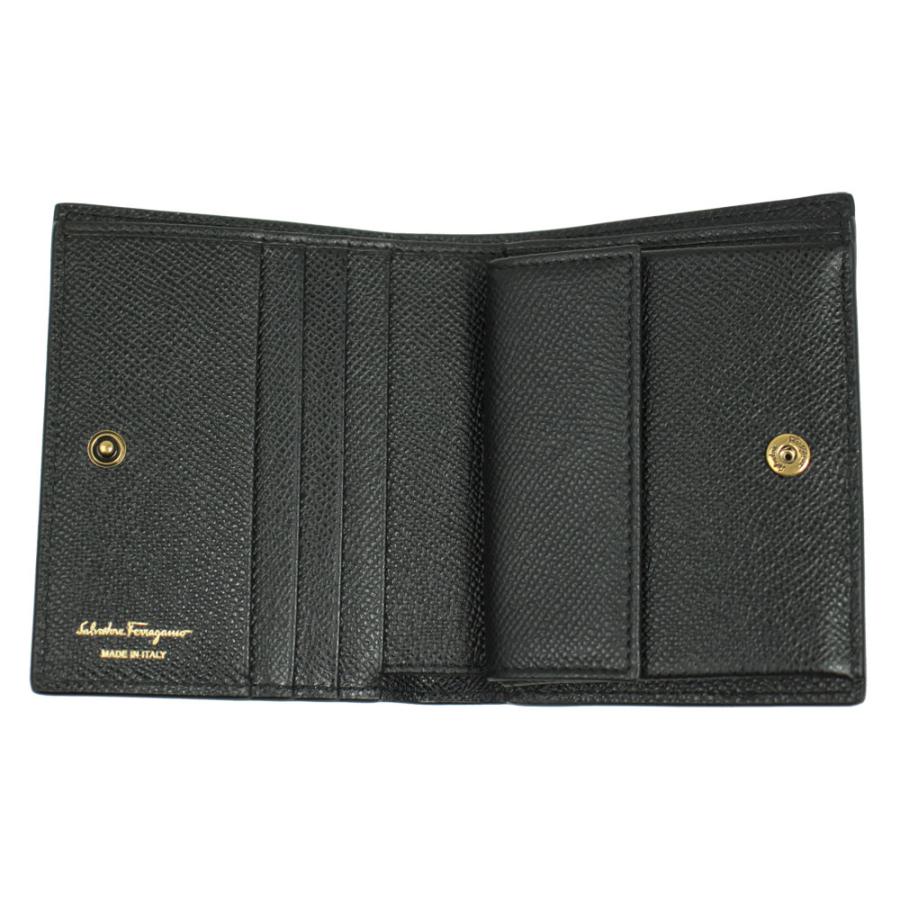 フェラガモ 財布 レディース FERRAGAMO 二つ折り財布 ダブル ガンチーニ レザー ブラック 22 D780 0726512 | FERRAGAMO | 01