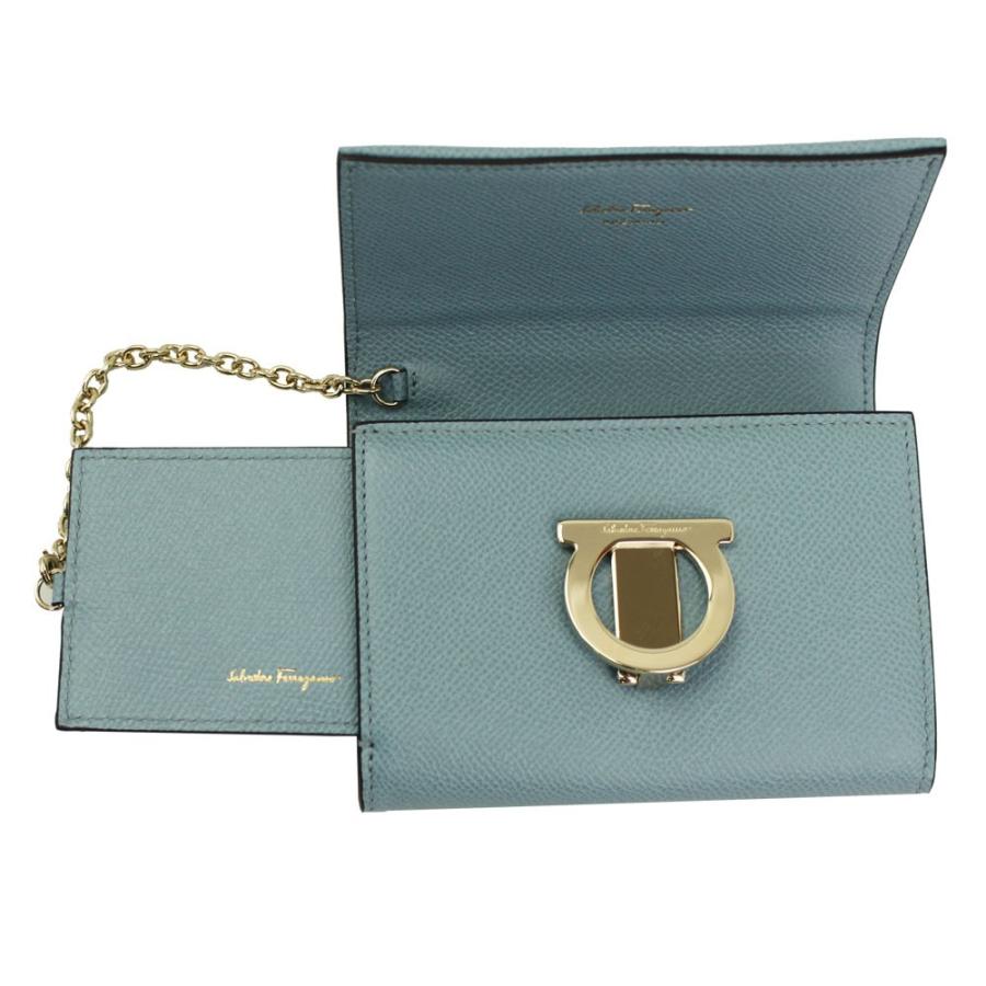 FERRAGAMO（フェラガモ） 財布 レザー ライトブルー系 22D463