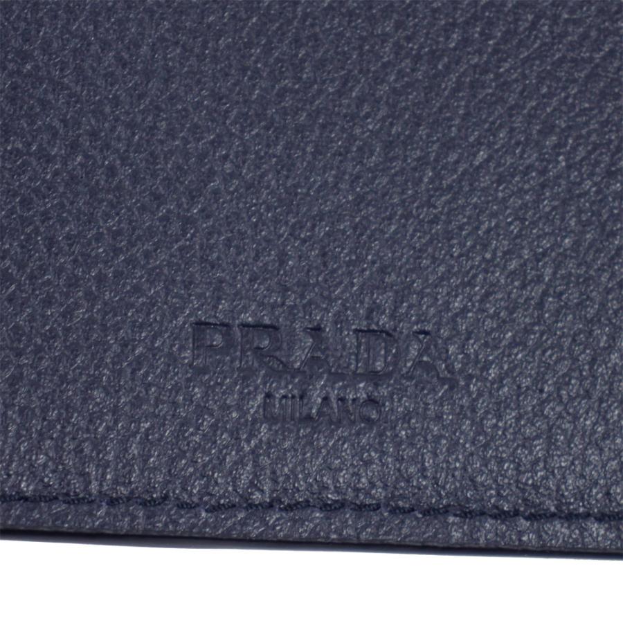 PRADA プラダ 財布 メンズ 二つ折り財布 レザー ネイビー 2M0738