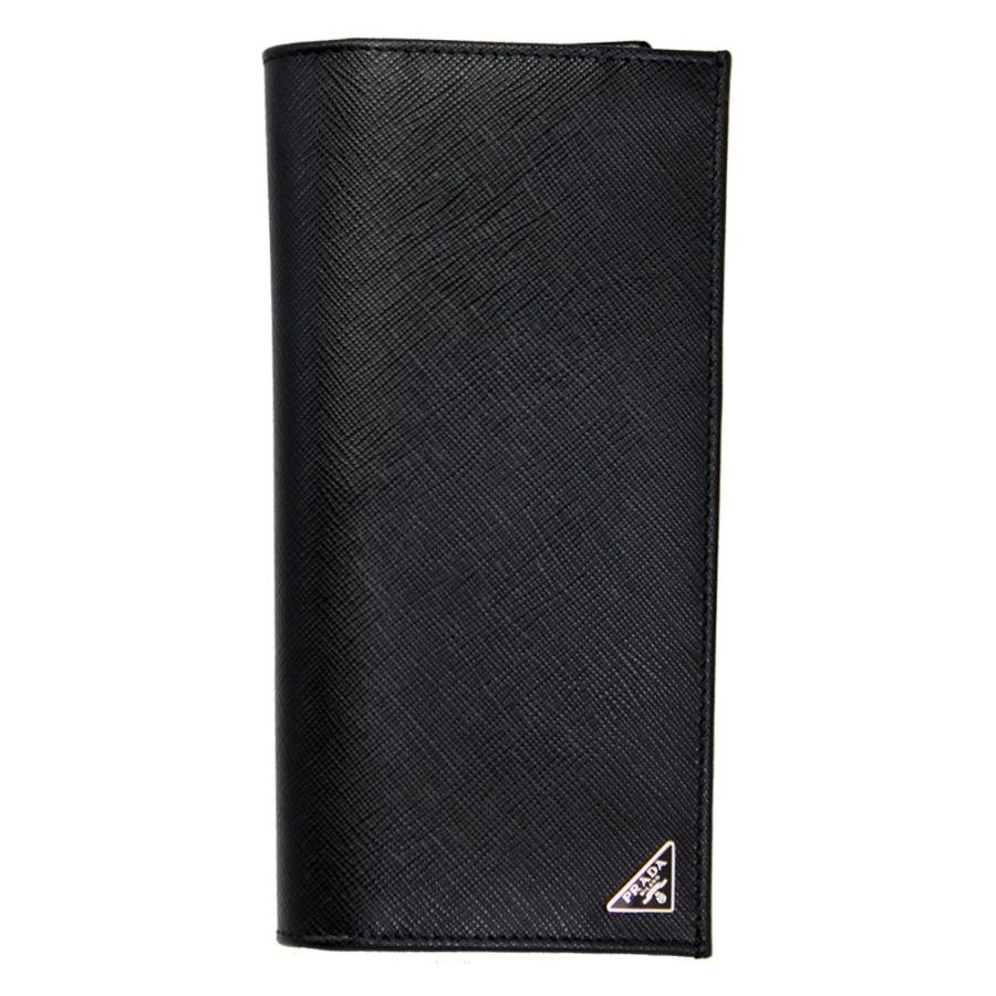 プラダ レザー 2MV836 二つ折り 長財布 黒 トライアングルロゴ PRADA プラダ 財布 メンズ 2MV836 長財布 トライアングルロゴ 型