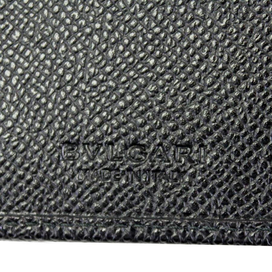 ブルガリ 財布 メンズ 30392 BVLGARI 二つ折り札入れ ブルガリ・ブルガリ 型押しレザー ブラック｜goguysshop｜06
