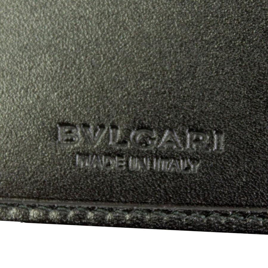 ブルガリ 財布 メンズ 32581 BVLGARI 二つ折り財布 メンズ ウィークエンド コーティング キャンバス レザー ブラック/グレー｜goguysshop｜05