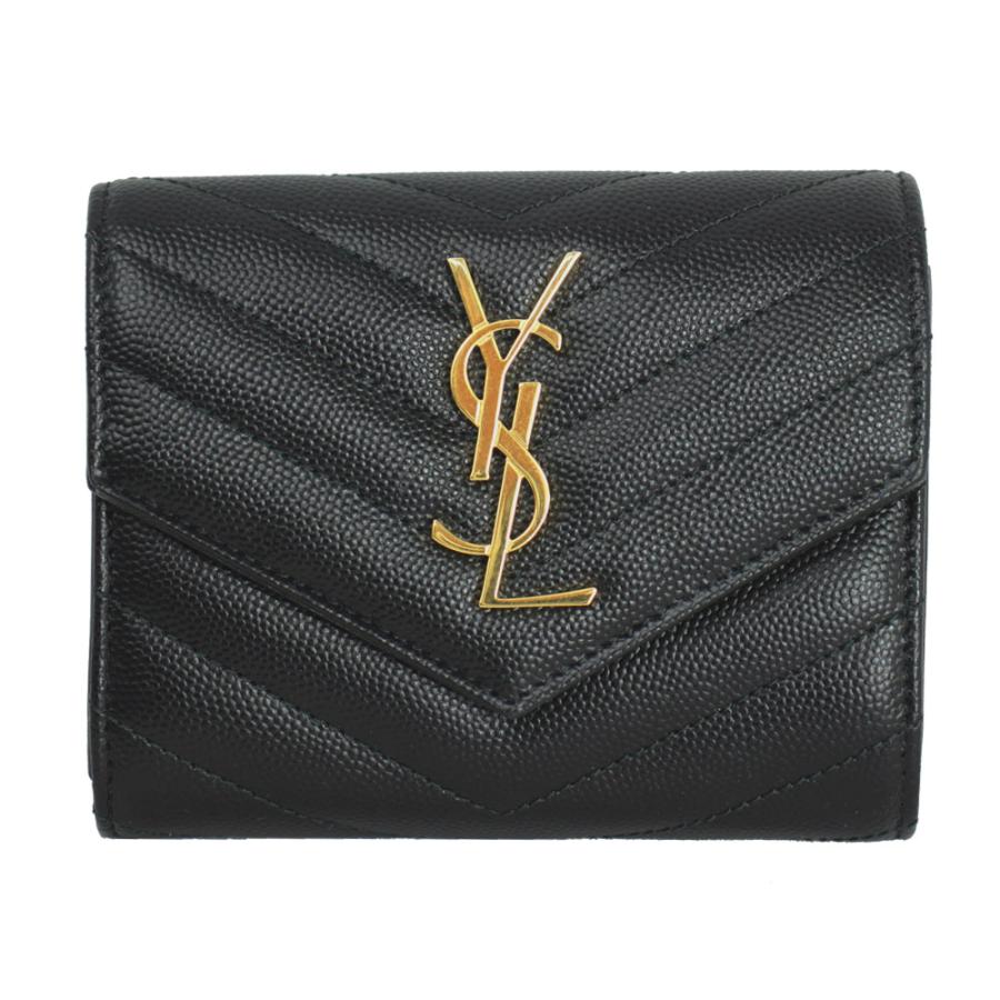 SAINT LAURENT サンローラン 財布 レディース 三つ折り財布 モノグラム 