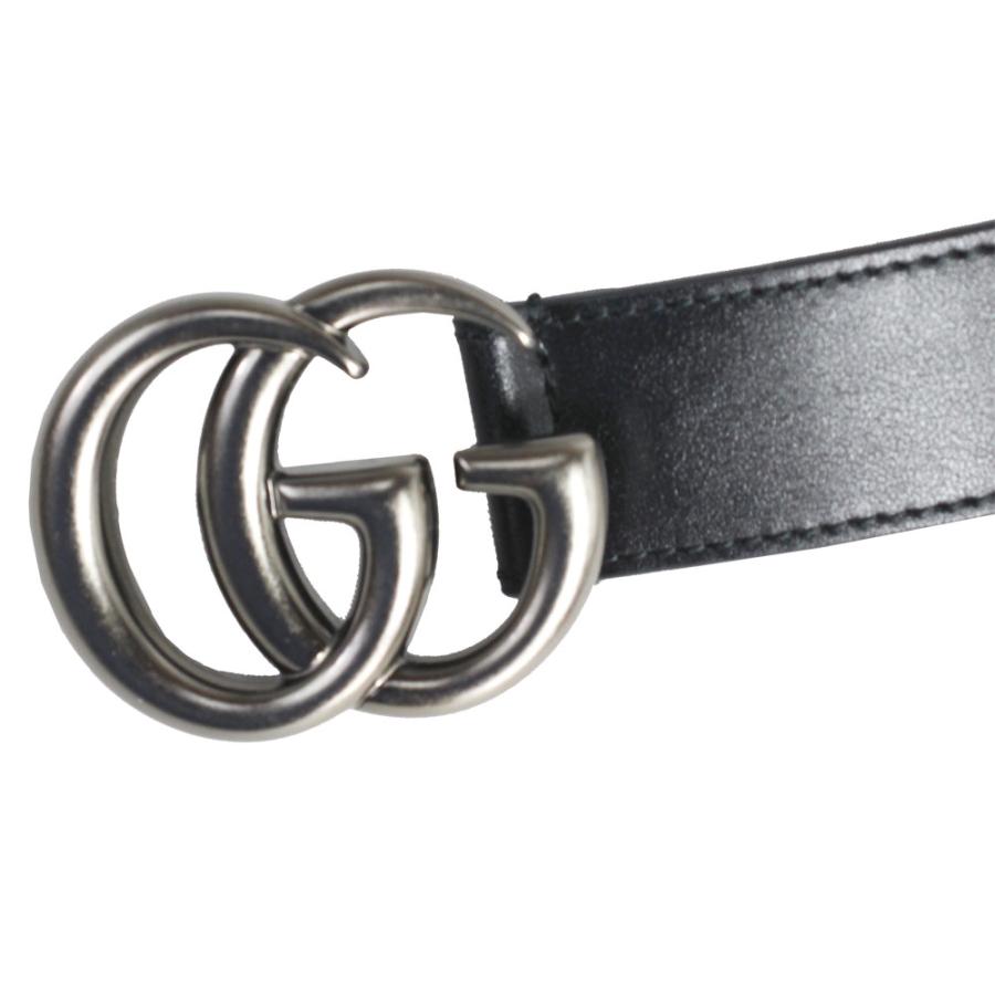 GUCCI グッチ ベルト メンズ ダブルGバックル レザー ブラック