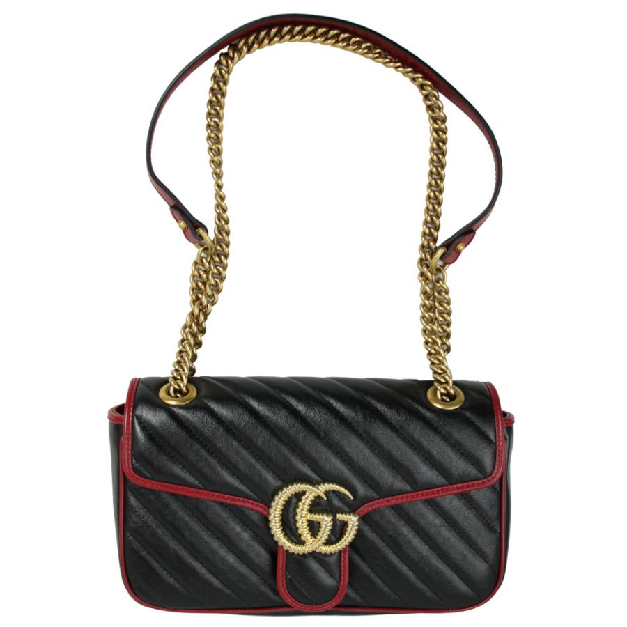 GUCCI ダブルG GGマーモント チェーンショルダーバッグ レザー