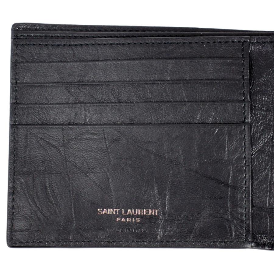 サンローラン 財布 メンズ SAINT LAURENT 二つ折り札入れ カサンドラ ラムスキン ブラック 453276 C9H0U 1000｜goguysshop｜04