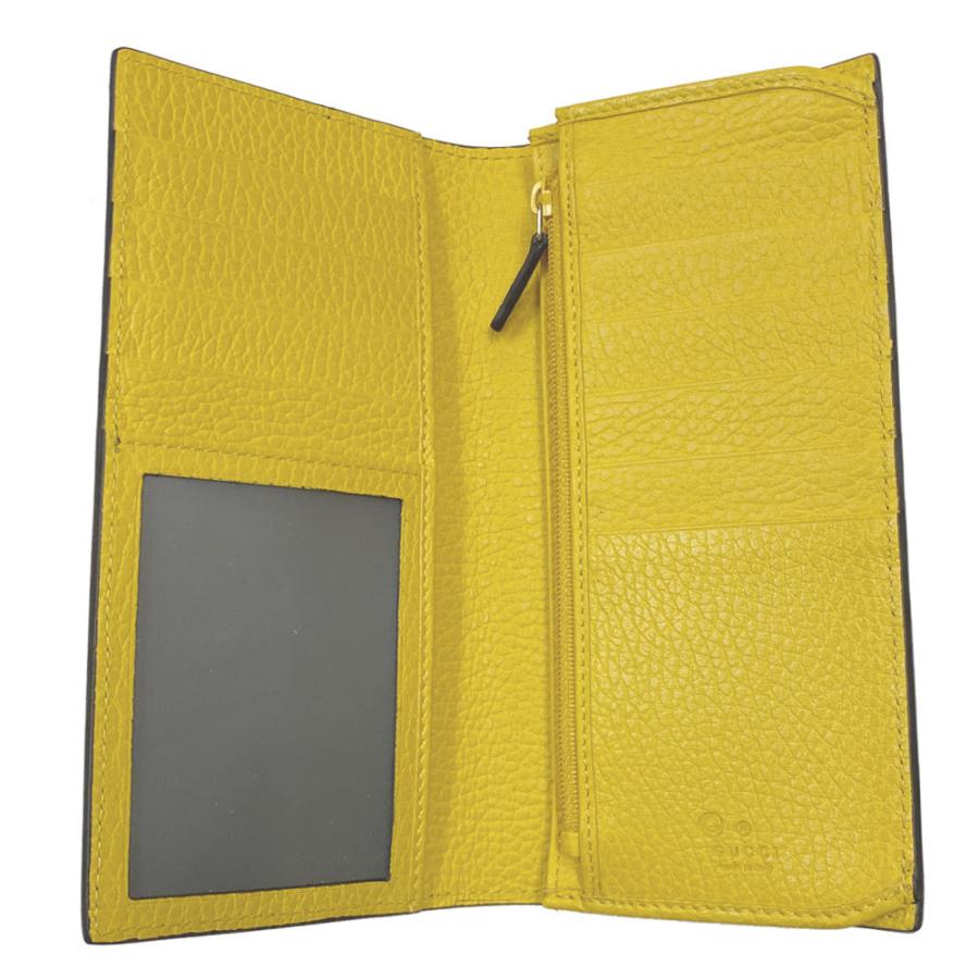 グッチ 長財布 ラウンドファスナー ジャンボGG レザー イエロー エンボス グッチ 長財布 ラウンドファスナー ジャンボGG レザー イエロー