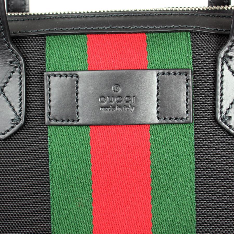 グッチ GUCCI 2WAY トート/ショルダーバッグ ウェビングライン キャンバス ブラック アウトレット 619751 KWT7N 1060｜goguysshop｜04