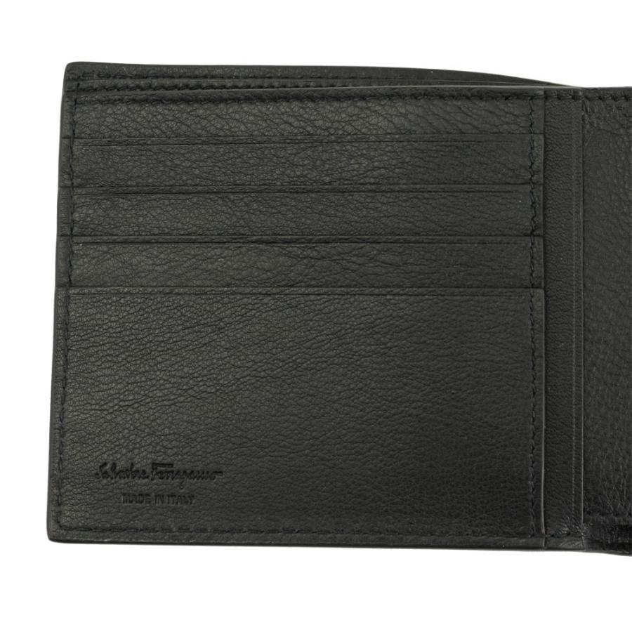 FERRAGAMO（フェラガモ） 二つ折り札入れ 財布 メンズ レザー ブラック