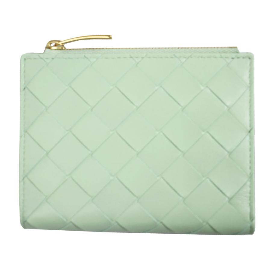 ボッテガヴェネタ 財布 レディース BOTTEGA VENETA 二つ折り財布 カセット イントレチャート レザー フレッシュミント 742330 VCPP3 1861 | BOTTEGA VENETA