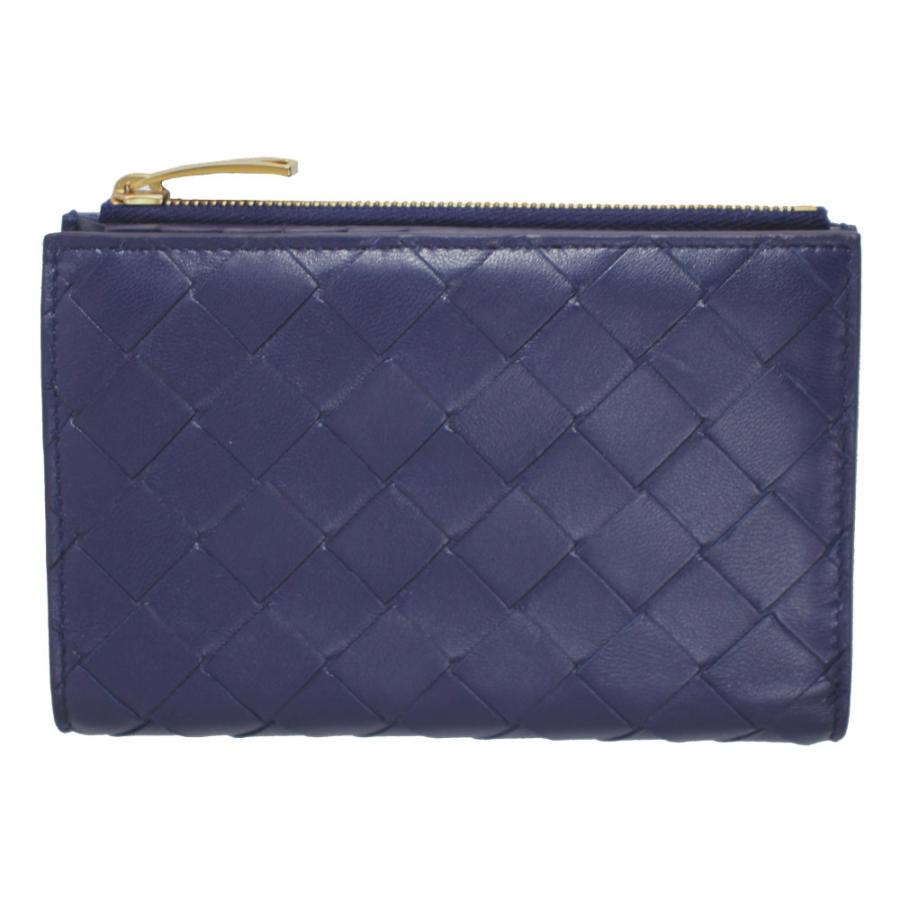 ボッテガヴェネタ 財布 レディース BOTTEGA VENETA 二つ折り財布 イントレチャート レザー ネイビー 749940 VCPP2 4528 | BOTTEGA VENETA