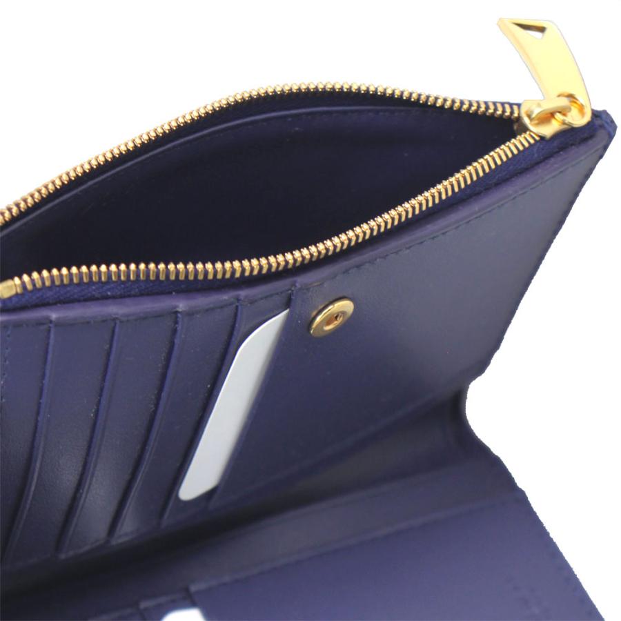 ボッテガヴェネタ 財布 レディース BOTTEGA VENETA 二つ折り財布 イントレチャート レザー ネイビー 749940 VCPP2 4528 | BOTTEGA VENETA | 03