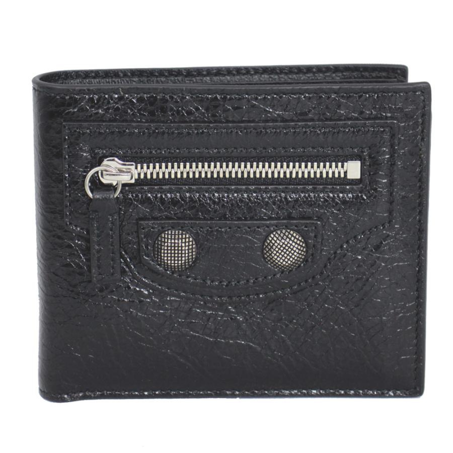 【美品】BALENCIAGA LE CAGORE ブラック 二つ折り財布 メンズ BALENCIAGA（バレンシアガ） 財布 メンズ 二つ折り札入れ LE CAGOLE