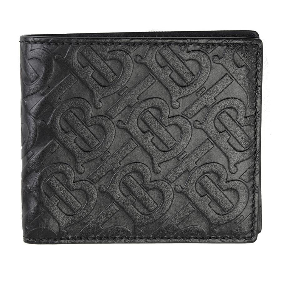 再入荷1番人気 バーバリー 財布 メンズ Burberry 二つ折り札入れ ロゴ型押しレザー ブラック 目玉商品 Yalaphone Com