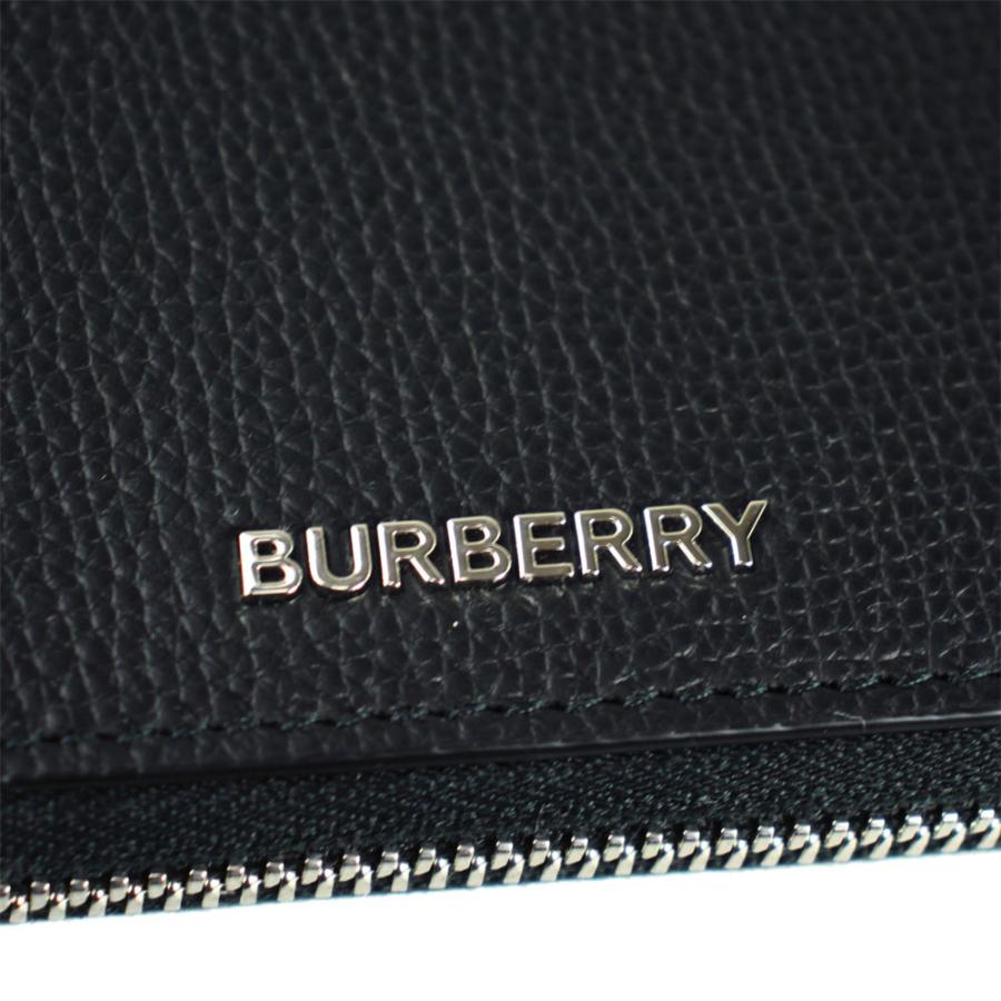 バーバリー ラウンドファスナー長財布 レザー ブラック 80840711 BURBERRY バーバリー 財布 メンズ ラウンドファスナー長財布
