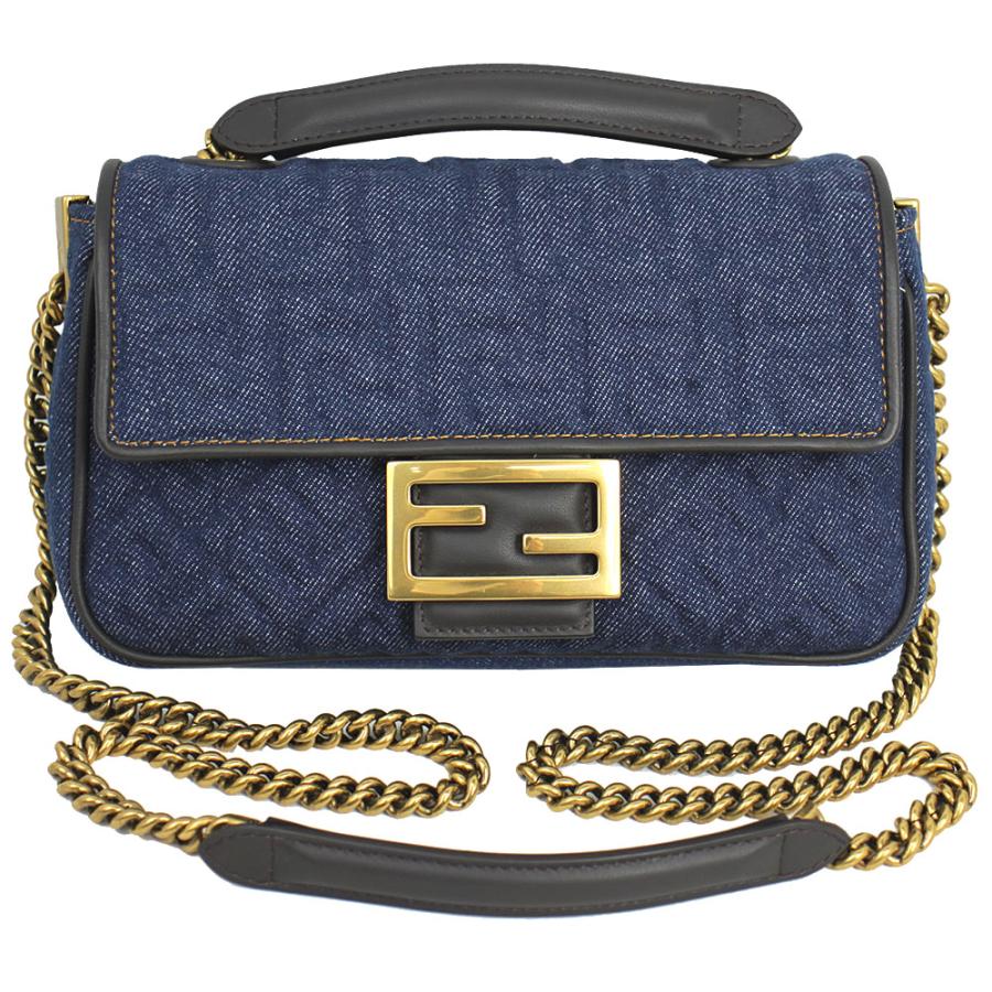 Fendi ショルダーバッグ デニム ダークブルー