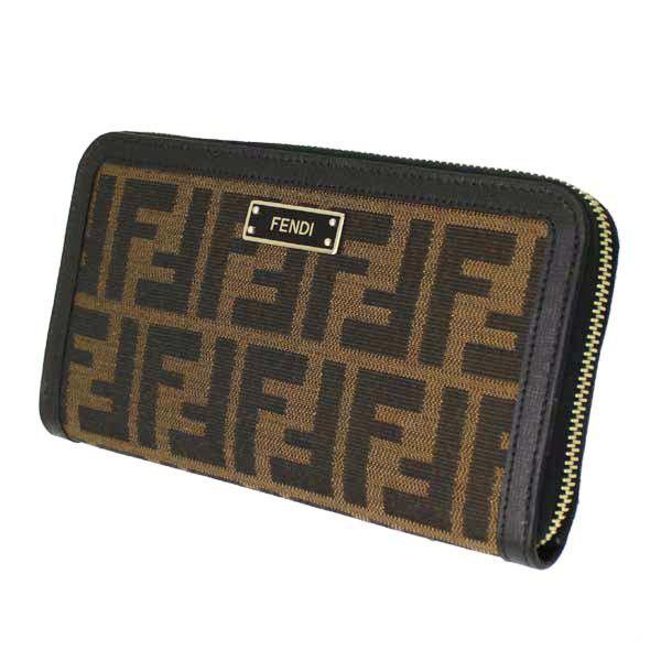 新品未使用FENDI フェンディ　ズッカ柄　ラウンドファスナー長財布　茶おしゃれ 楽天市場】フェンディ ラウンドファスナー ズッカ柄 長財布