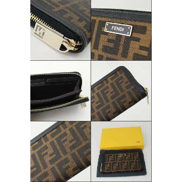 FENDI フェンディ ラウンドファスナー 長財布 ズッカ柄 ブラウン FENDI フェンディ ラウンドファスナー 長財布 ズッカ柄 ブラウン