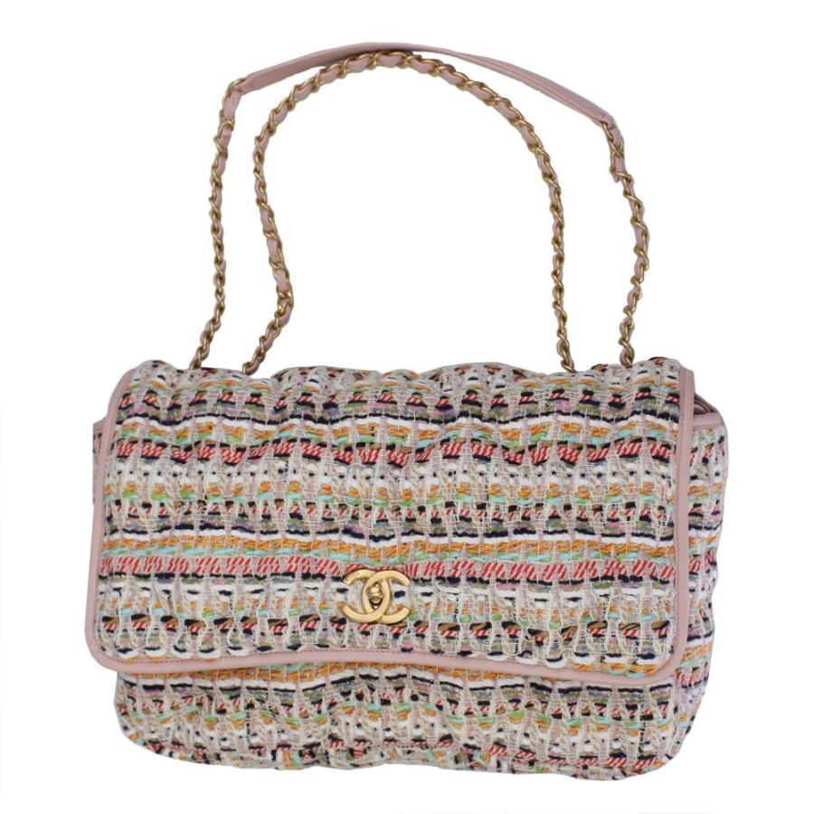 シャネル ナイロン ツイード チェーン ショルダーバッグ ポーチ付き CHANEL（シャネル） チェーンショルダーバッグ ツイード ココマーク