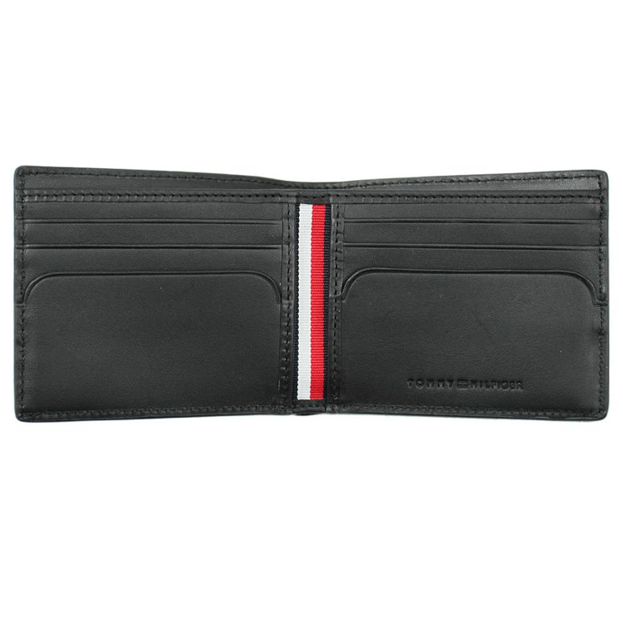 トミーヒルフィガー 財布 メンズ TOMMY HILFIGER 二つ折り札入れ レザー ブラック グローバルストライプ AM0AM08139 BDS | TOMMY HILFIGER | 01