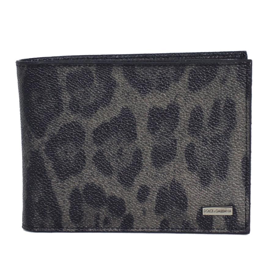ドルチェ＆ガッバーナ 財布 メンズ DOLCE＆GABBANA 二つ折り札入れ レオパード ダークグレー系 PVC×レザー BP0437 A7359 8B836-12 | DOLCE&GABBANA