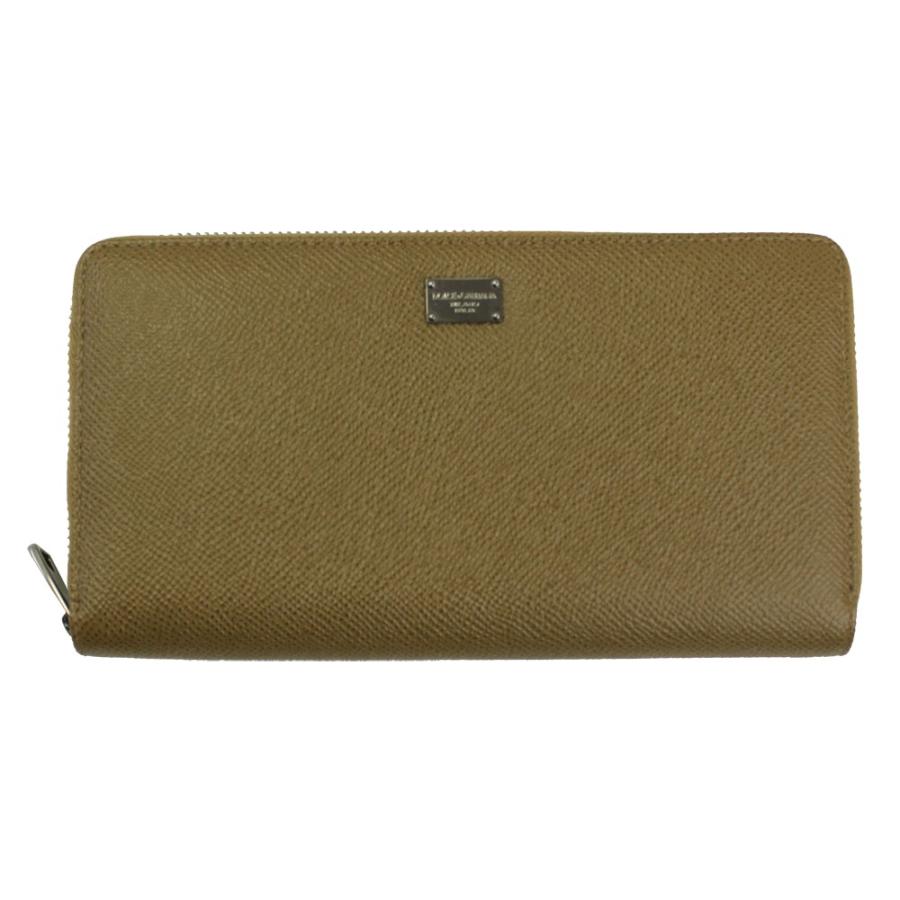 ドルチェ&ガッバーナ ラウンドファスナー長財布 型押しレザー カーキ系 BP1672 A1001 8H501 | DOLCE&GABBANA