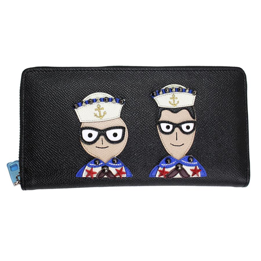 ドルチェ＆ガッバーナ 財布 メンズ ラウンドファスナー長財布 #DGFamily スタッズ デザイナーズパッチ レザー ブラック BP1672 AZ937 80999 | DOLCE&GABBANA