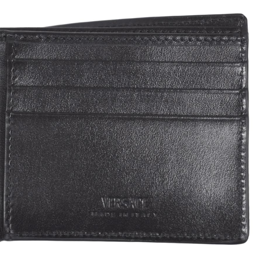 ヴェルサーチ 財布 メンズ VERSACE 二つ折り札入れ メドゥーサ クロコ型押し レザー ブラック DPU2463 1A08711 1B00P｜goguysshop｜04