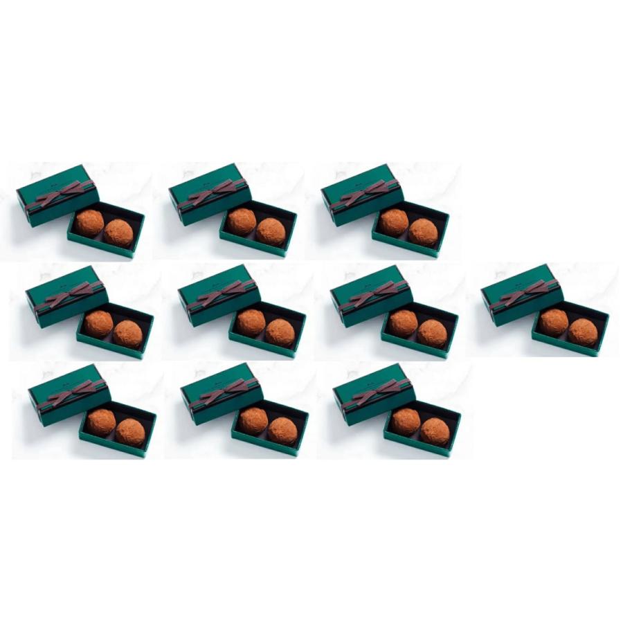 お得な10箱セット La Maison du Chocolat 社チョコレート トリュフ プレーン 2粒入×10箱 ラ メゾン デュ ショコラ 手提げ袋10袋つき ラメゾンデュショコラ バ…