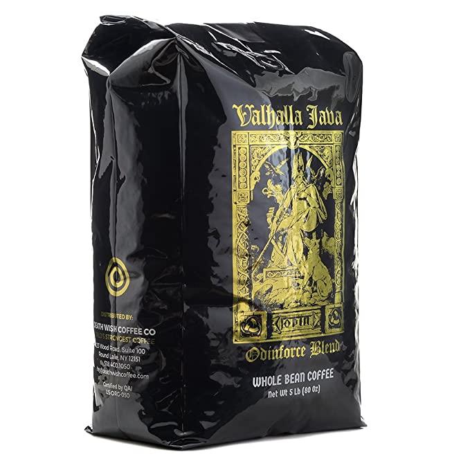 Death Wish Coffee Co.社　Valhalla Javaダークローストコーヒー豆 アラビカロブスタ豆 オーガニックコーヒー豆 2268g_1