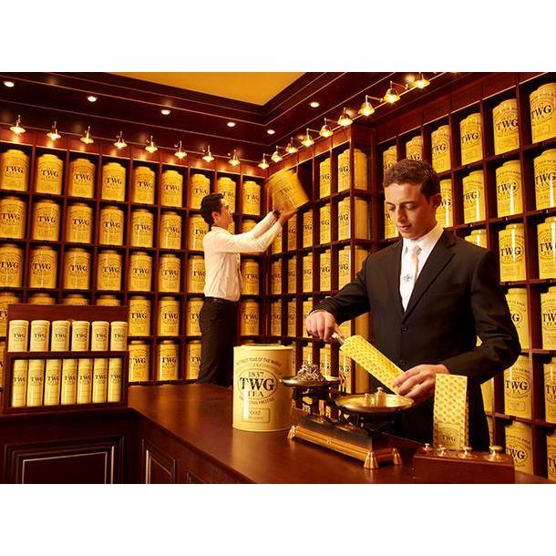 Alfonso Tea アルフォンソティーギフト包装 シンガポールの高級紅茶 TWGシリーズ　並行輸入品 アルフォンソティー1箱ティーパック リボン｜goinuda｜02