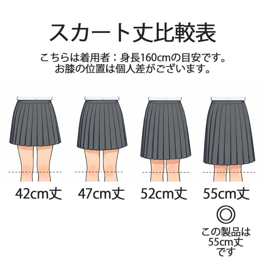 スクール プリーツスカート 裏地付き レディースサイズ 無地 ブラック