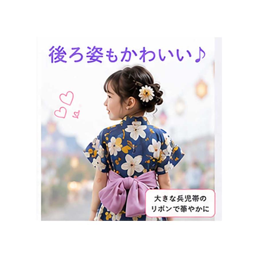 ゆかたドレス【ワンピース+帯1本】94046 花柄 簡単着付け 夏祭り