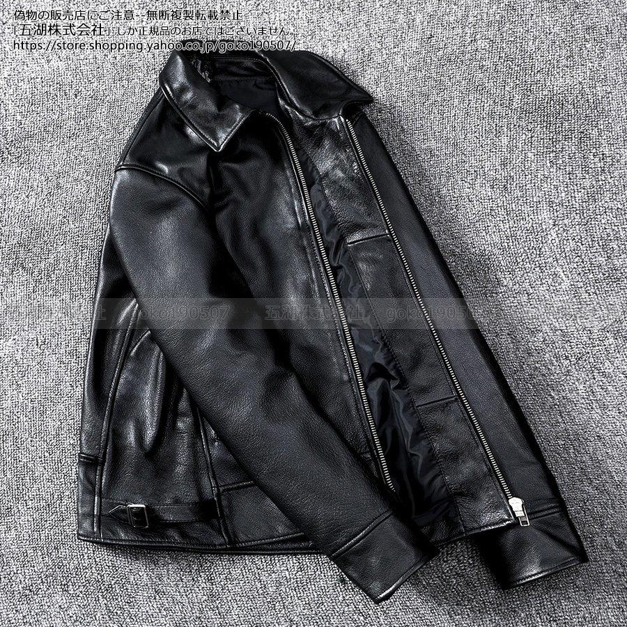 100 本物保証 バイク 本革 メンズ レザージャケット 革ジャン ワイルドなデザインで男らしい 本革的な革ジャン ライダース レザーコート ミリタリー ジャケット ブランド 細身 スリムタイプ ショート シングル 牛革 ジャケット