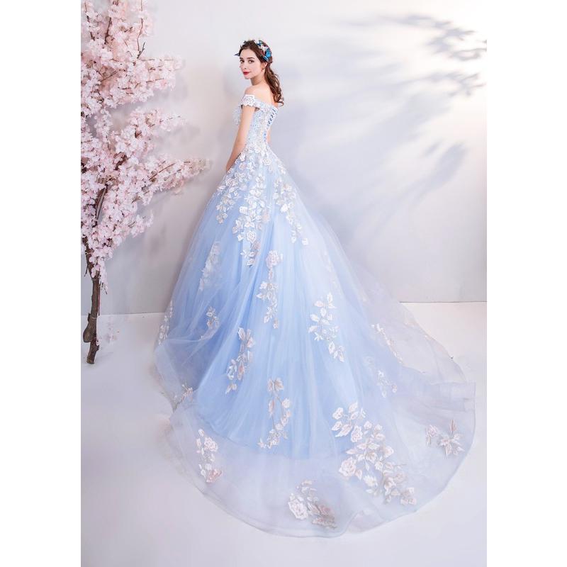 カラードレス パーティードレス 結婚式 二次会 シンデレラ 青 披露宴 花嫁 発表会 プリンセスライン コンサート 演奏会 ロング テージ衣装 おしゃれ Csppq016 悟空 通販 Yahoo ショッピング