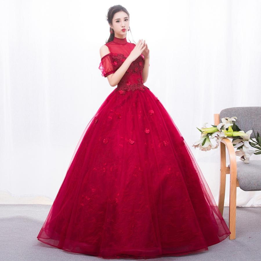 即日出荷 カラードレス パーティードレス 結婚式 赤 二次会 コンサート 花嫁 プリンセスライン テージ衣装 ロングシンデレラ おしゃれ 発表会 披露宴 演奏会 超歓迎 Www Doctor Plan Com